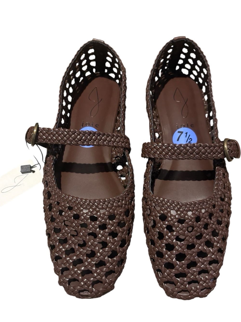 JOIE Weavy Mary Jane Flats in Chocolate Brown Size 7.5 NWT - Picture 5 of 9